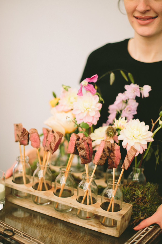 Brochetas de carne para a Boda