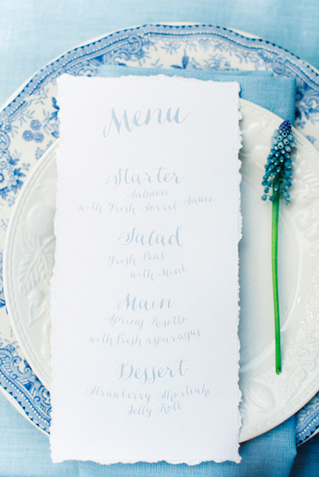 Menú para la boda en color azul: Colores de Boda 2016