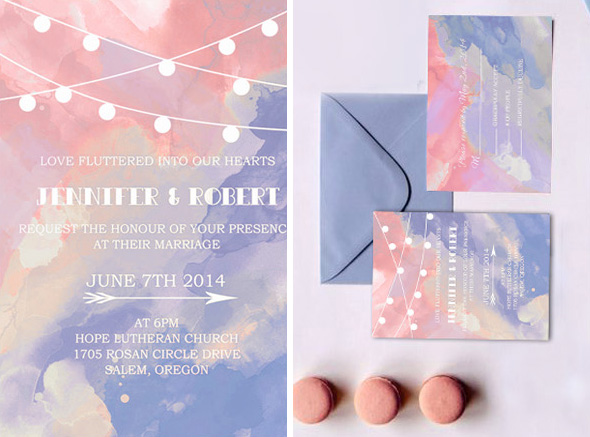 Invitaciones de boda colores 2016