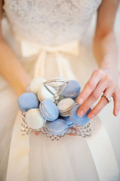 Macaroons azules para la boda