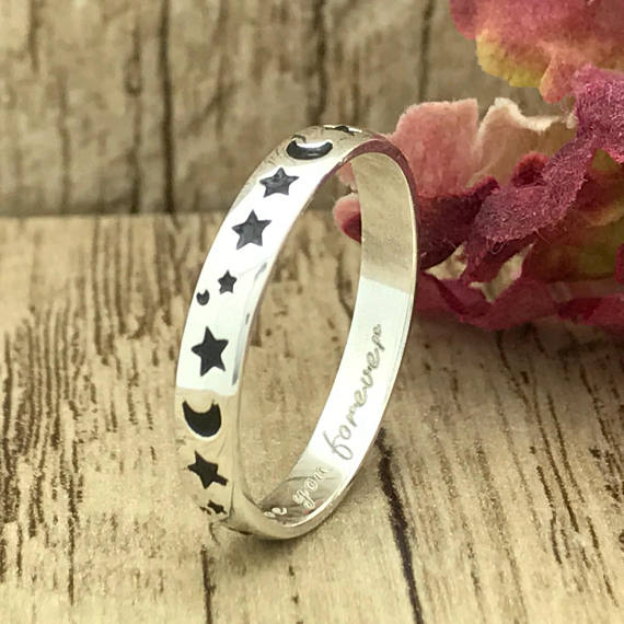 Anillo luna y estrellas